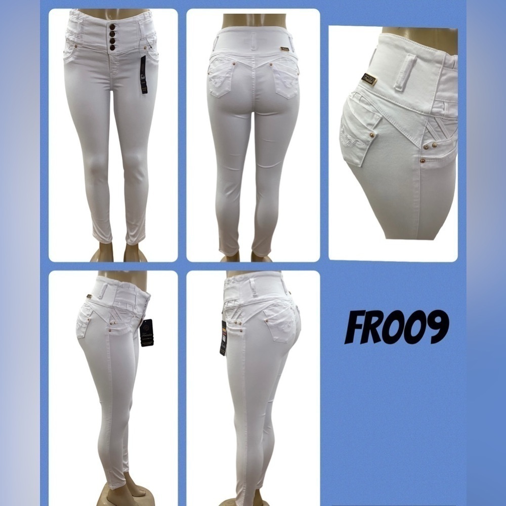 Franka Colombian White Butt Lifting Jean FR009 New With Tags